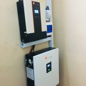 5kva hybrid solar system with 5kwh lithium ion battery and 5 units of solar panels hulfcut 500w