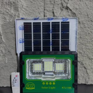 KTJ 100W Solar-Powered LED Security Light – Motion Sensor Outdoor Floodlight