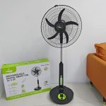 Solar Standing Fan with Rechargeable Battery