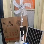 Z.L Shidai Rechargeable Solar Standing Fan – Adjustable Height with LED and Remote Control